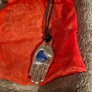 Vintage Robert Lee Morris Sterling Silver Hamsa 🪬 Lapis Lazuli Hand Necklace